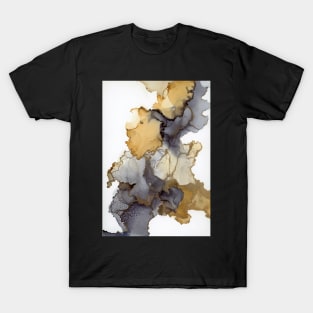 Grey and Mustard Abstract Art T-Shirt